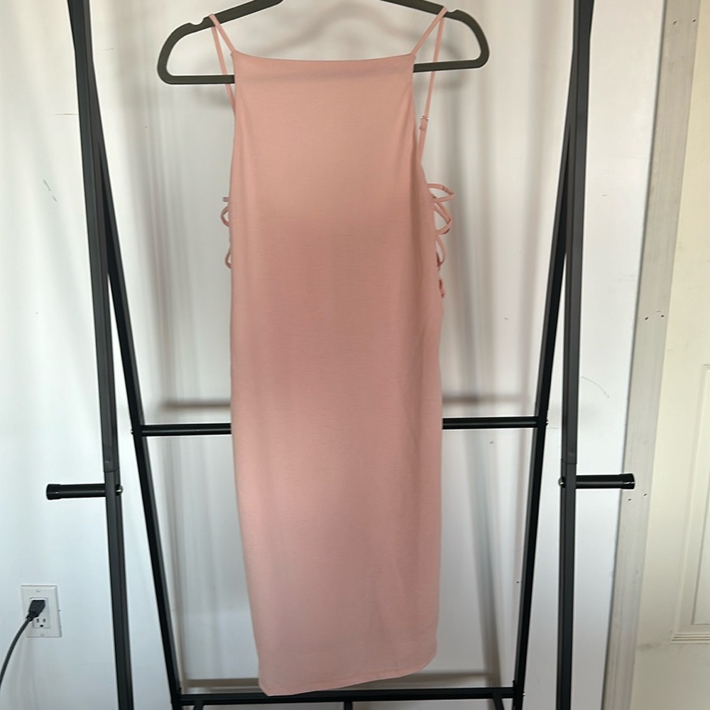 Pale Pink Bodycon Midi Dress